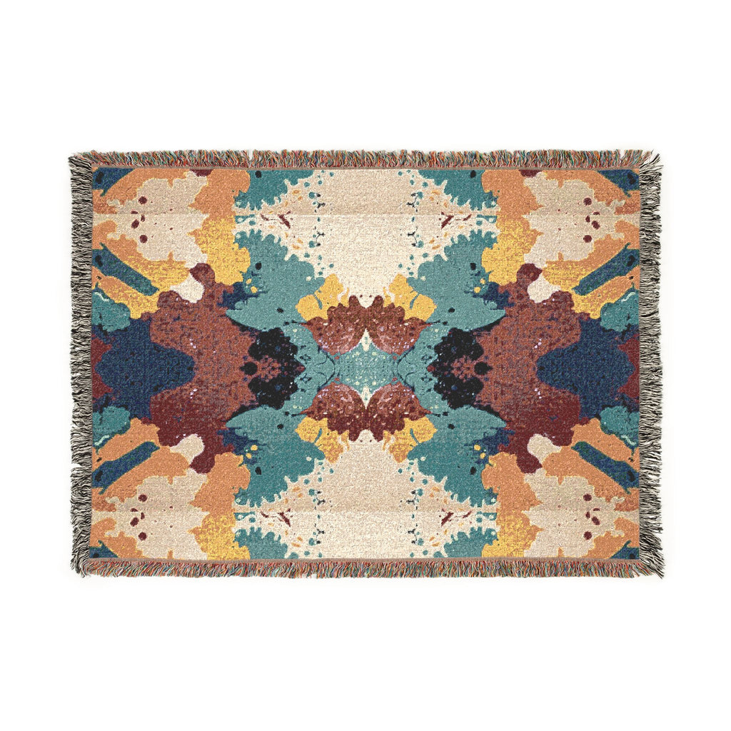 Woven Blanket with a colorful design insipiring art
