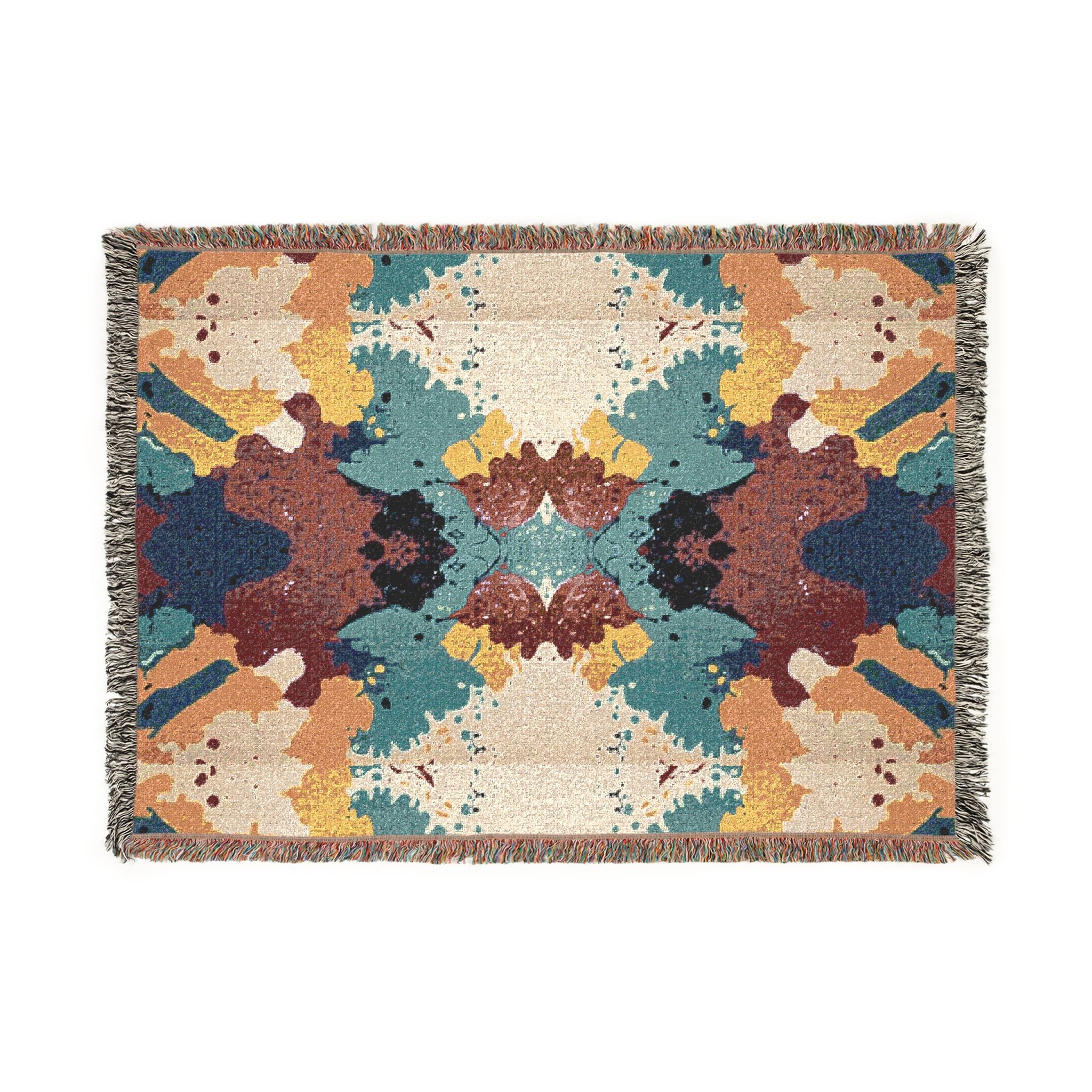 Woven Blanket with a colorful design insipiring art