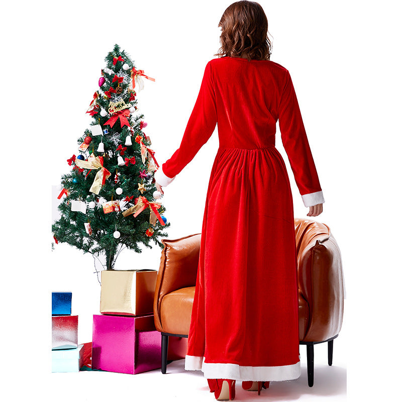 Christmas Outfit Two-tone Shawl Dress