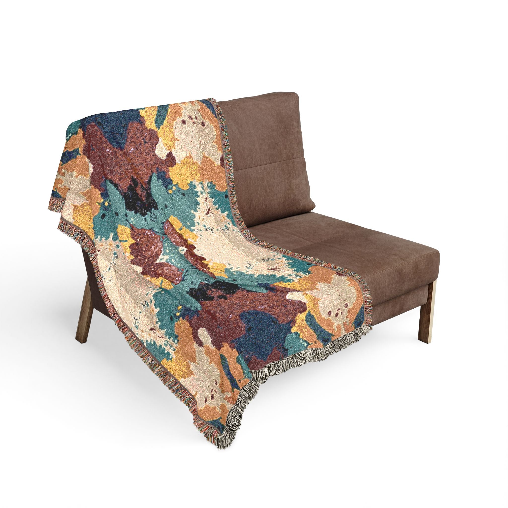 Woven Blanket with a colorful design insipiring art